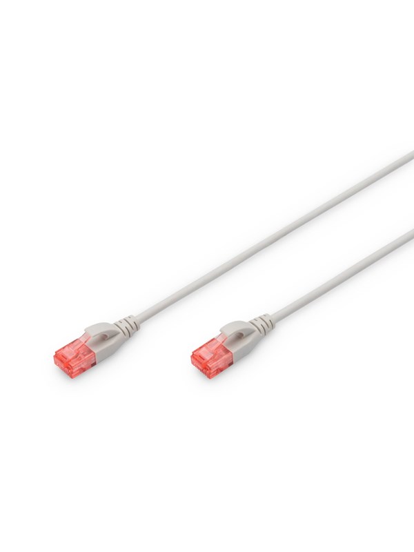 DIGITUS CAT 6 U-UTP Slim Patch Cord - 2m - Grijs - 2m