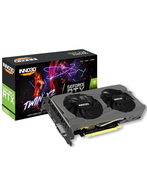 Inno3D GeForce RTX 3050 Twin X2 V2 - 8GB GDDR6 RAM - Grafische kaarten