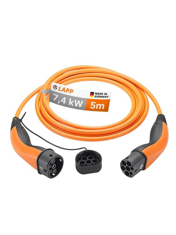 LAPP Type 2 Charging Cable, up to 7,4 kW, 5 m, orange