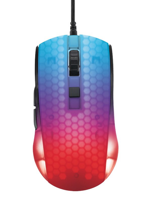 Deltaco GAMING DM310 Transparent RGB Ultralight Wired - Gaming muis - 6 knoppen - Zwart