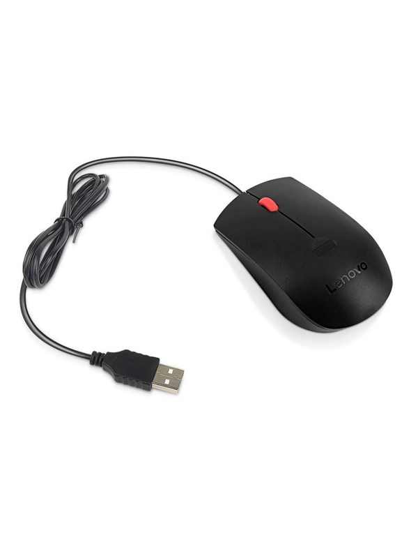 Lenovo - mouse - USB-A - black - Muis - Optisch - 3 knoppen - Zwart