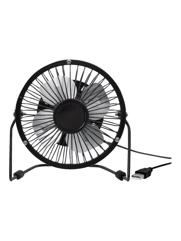 Kikkerland USB ventilator voor bureau – Thuiswerken – Kantooraccessoires – Geschikt voor Computer / Laptop / Powerbank - Inclusief micro-USB kabel - Zwart