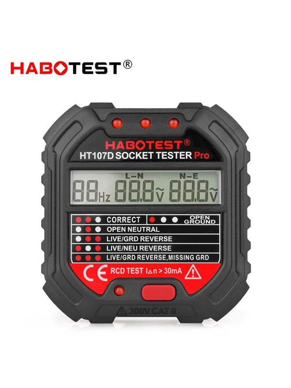 Stopcontacttester Met Digitaal Display Habotest Ht107D
