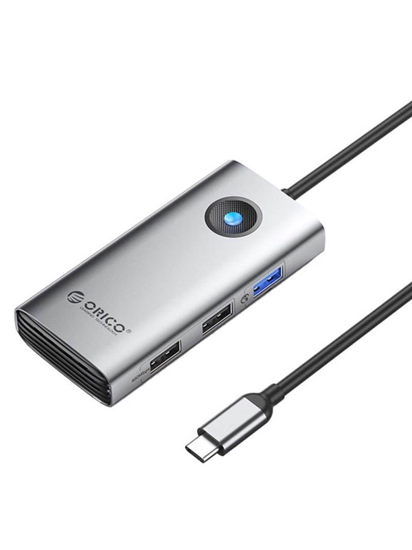 ORICO Type-C 5in1 HUB Multifunction Docking Station (grey) USB hub - 5 - USB 3.0 - Grijs