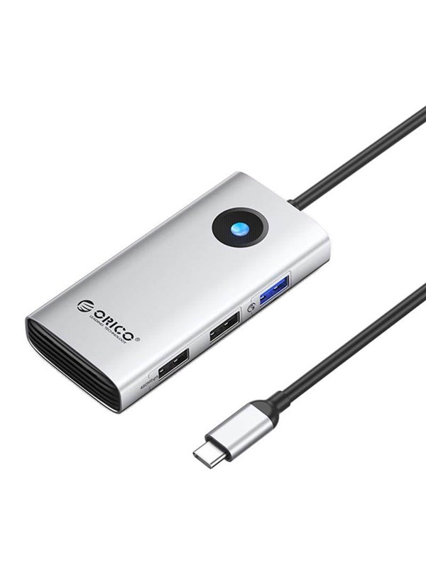 ORICO Type-C 5in1 HUB Multifunction Docking Station (silver) USB hub - 5 - USB 3.0 - Zilver