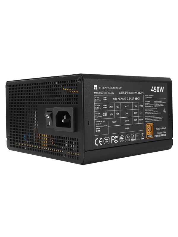 Thermalright TB S - Voeding - 450 Watt - 120 mm - ATX 3.0 - 80 Plus 80 PLUS Bronze