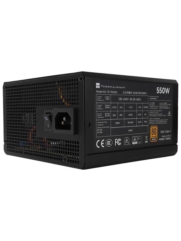 Thermalright TB S - Voeding - 550 Watt - 140 mm - ATX 3.0 - 80 Plus 80 PLUS Bronze