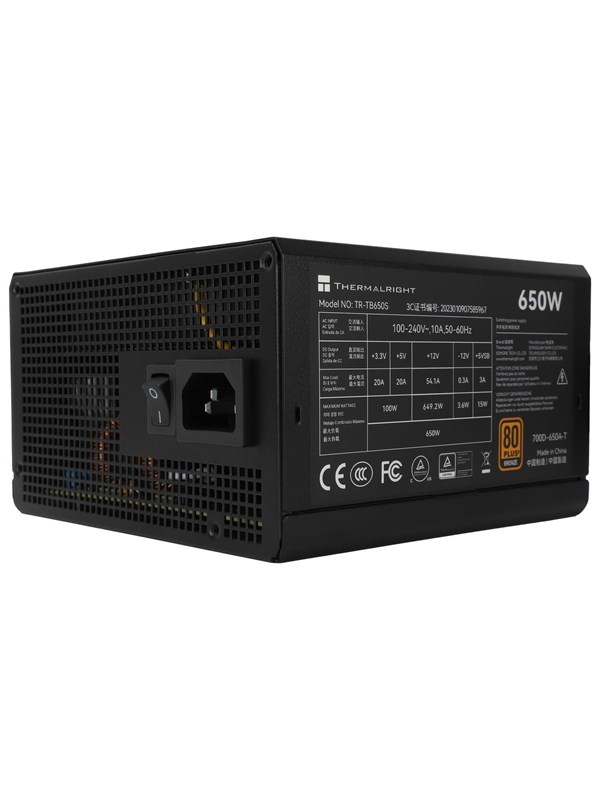 Thermalright TB S - Voeding - 650 Watt - 140 mm - ATX 3.0 - 80 Plus 80 PLUS Bronze