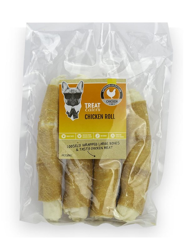 Treateaters Kiprollen Honden kauwsnacks 23cm 400g (4 rollen)
