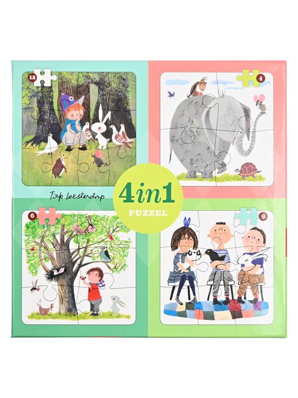 Lobbes Dieren van Fiep 4in1 Puzzel
