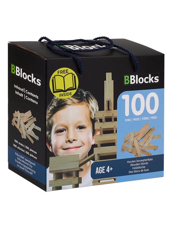 BBlocks bouwplankjes blank, 100 stuks