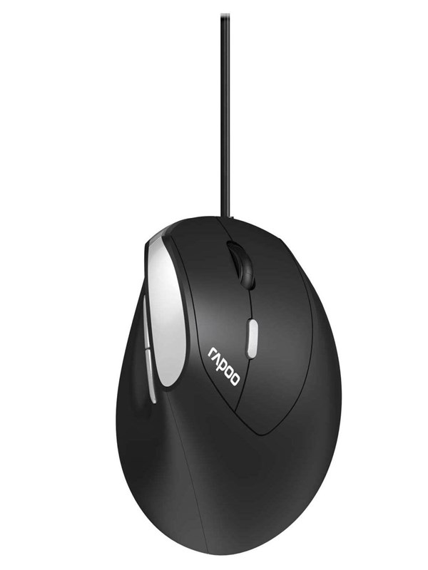 RAPOO EV200 - Ergonomische muis - Optical / gyroscopic - 6 knoppen - Zwart