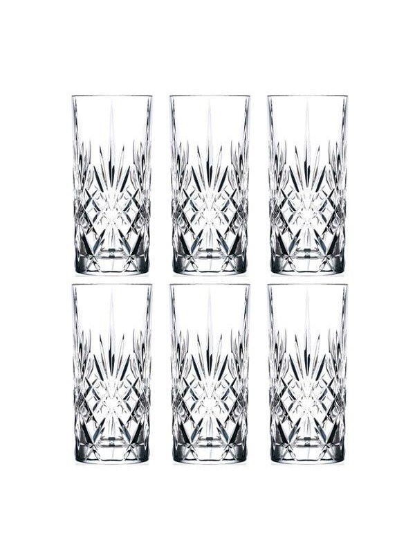 Lyngby Glas Melodia kristal waterglazen - 360 ml - set van 4 - highball drink- & cocktailglazen, vaatwasserbestendig