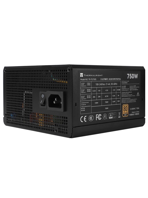 Thermalright TG S (Non-Modular) Zwart - Voeding - 750 Watt - 120 mm - ATX 3.0 - 80 Plus 80 PLUS Gold
