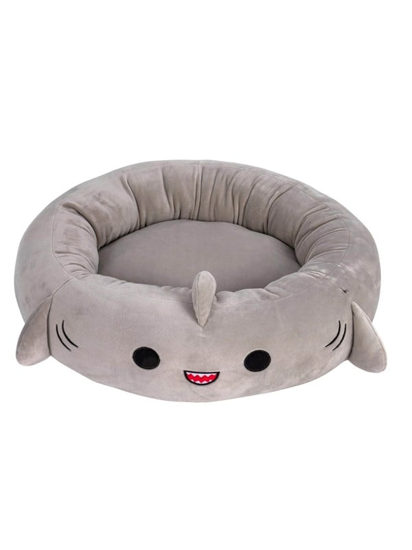 Squishmallows Gordon Shark Huisdierbed, 30 inch groot, ultrazacht, officieel pluchen huisdierbed, grijs