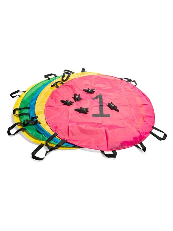 BS Eekhoorn Parachutes - Vang & Werpspel - 2 tot 20 Spelers - Vanaf 4 jaar - Buitenspeelgoed - Actief Spel - Strandspeelgoed