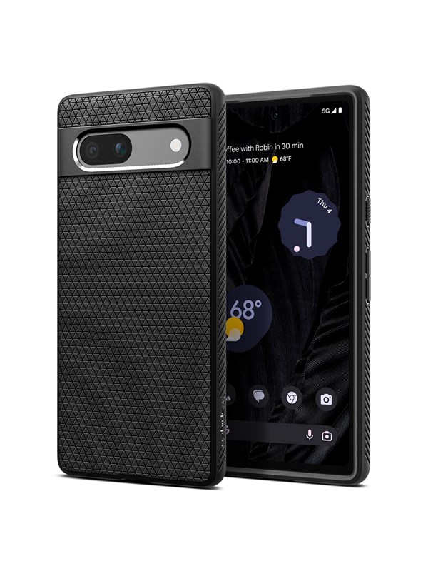 Spigen Liquid Air Hoesje voor de Google Pixel 7a - Back Cover Flexibel TPU Zwart