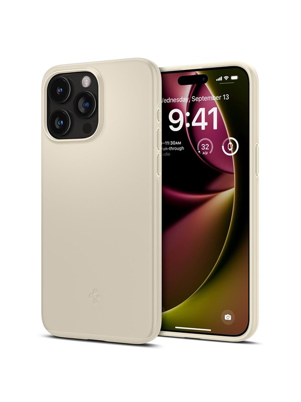 Spigen Thin Fit Hoesje voor de Apple iPhone 15 Pro - Back Cover Beige