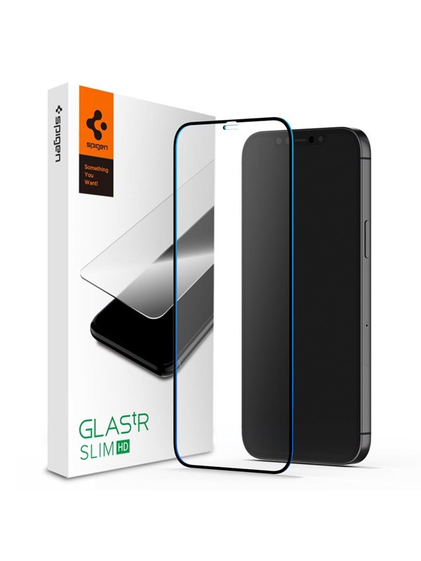Spigen GLAS.tR Slim Apple iPhone 12 Pro Max Tempered Glass Zwart