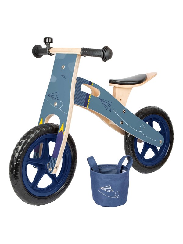 Small Foot - Houten Loopfiets Vliegtuig Blauw