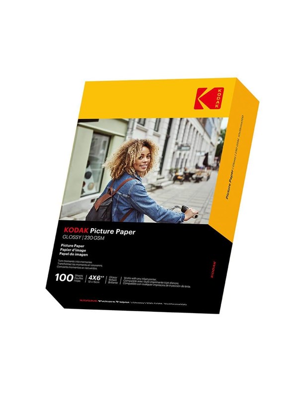 KODAK 9891164 - 100 vellen 230g/m² fotopapier, glanzend, A6 formaat (10x15cm), Inkjet printen