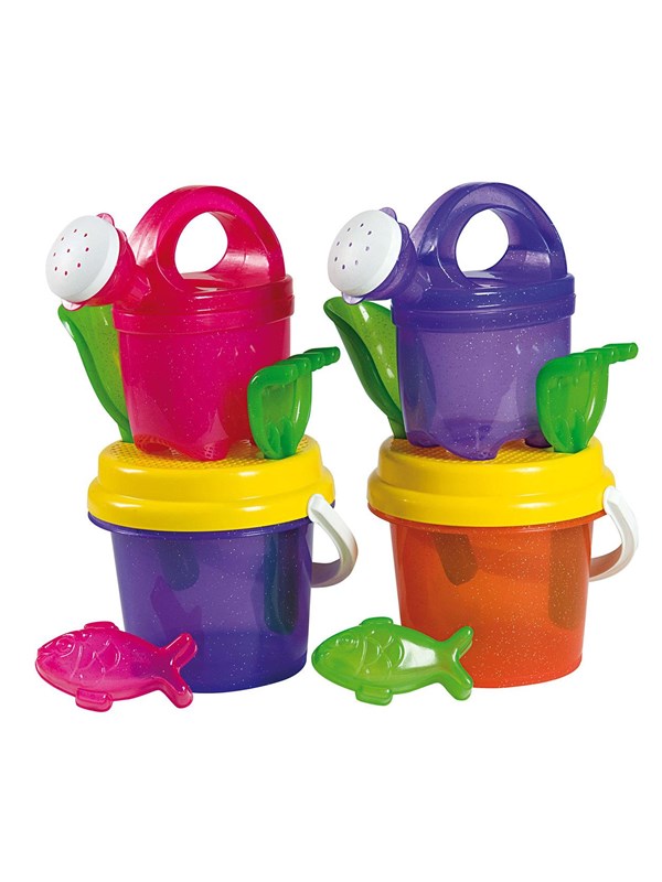 Androni Giocattoli strandset glitter emmer zand speelgoed 6-delig.