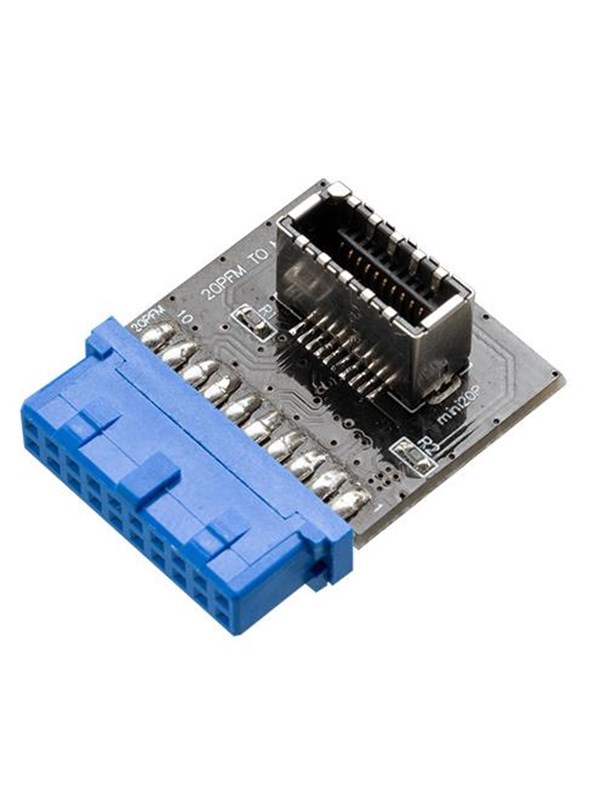 Akasa verander een USB 3.0 19-pins moederbordheader in een USB 3.1 20-pins Key A-connector