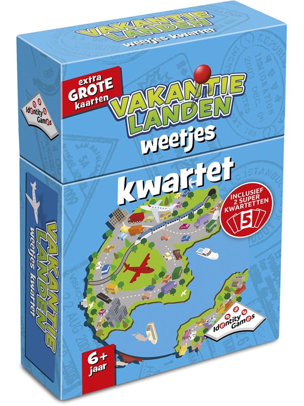 Vakantielanden Weetjes Kwartet - Kaartspel - Boordevol leuke feitjes over populaire vakantiebestemmingen