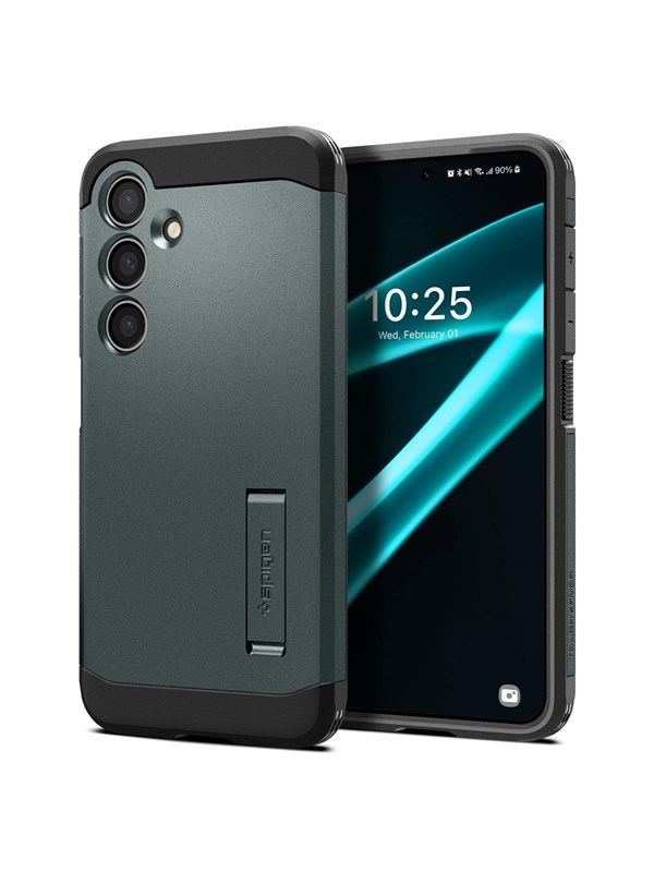 Spigen Tough Armor Hoesje voor de Samsung Galaxy S24 Plus - Back Cover met Kickstand Groen