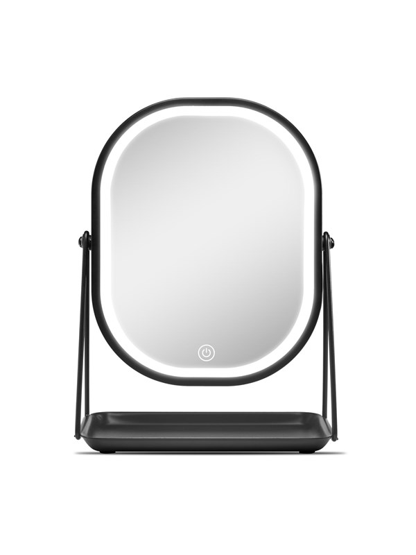 Gillian Jones Mirror With LED Light and Tray - Black