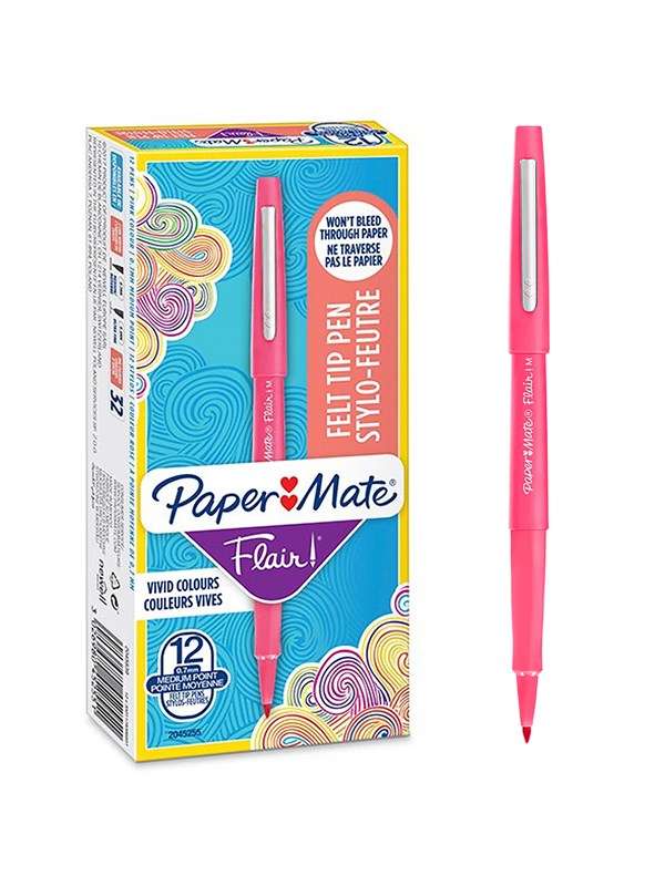 Paper Mate Flair felt tip pen M Pink 12-Tuck