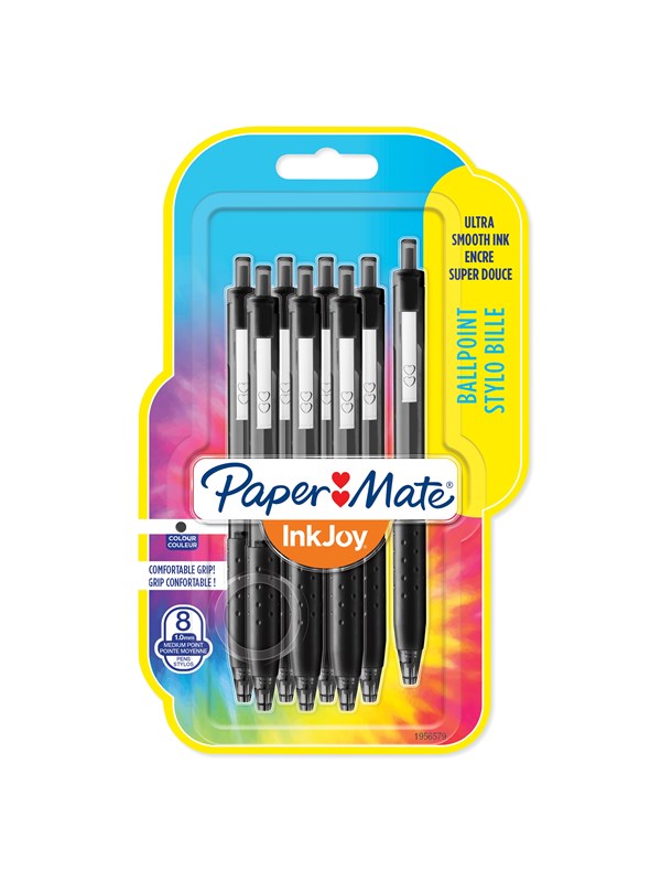 Paper Mate InkJoy 300 Retractable Ballpen Tie Dye M Black 8-Blister