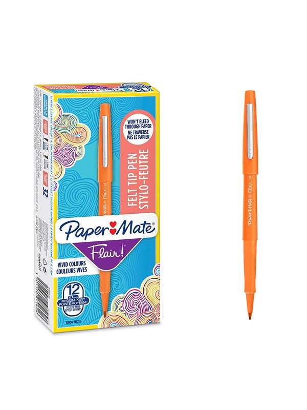 Paper Mate Flair felt tip pen M Orange 12-Tuck