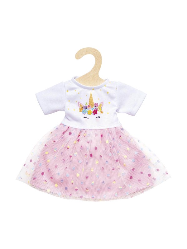 Heless Poppenkleding Jurk Eenhoorn 28-35 Cm Wit/roze 2-delig