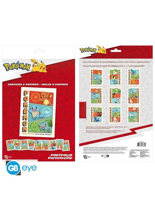 ABYstyle - POKEMON Portfolio 9 Posters Starters (21x29.7cm) - Poster