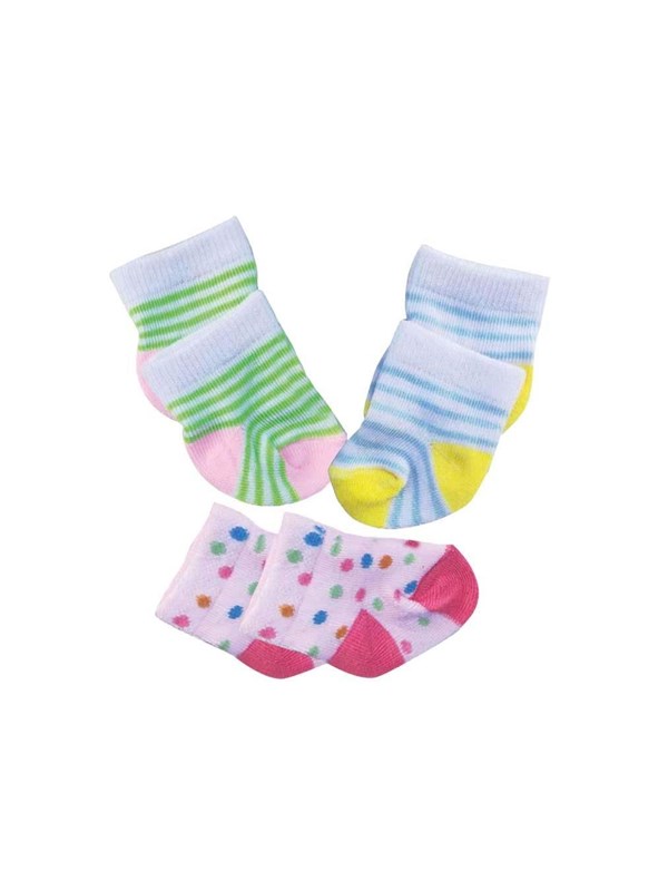 Heless poppen sokken set 3 stuks kleurrijk 35-45cm poppen accessoires.
