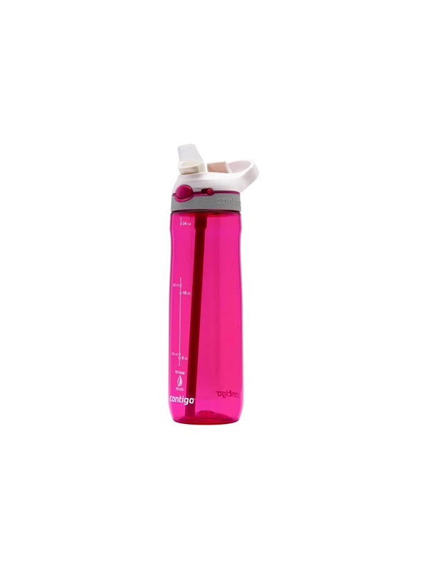 Contigo Ashland Autospout Waterfles met rietje | Grote BPA-vrije Drinkfles van 720ml | Sportfles | Lekvrije Drinkfles | Ideaal voor School, de Sportschool, Fiets, Hardlopen, Wandelen | Sangria