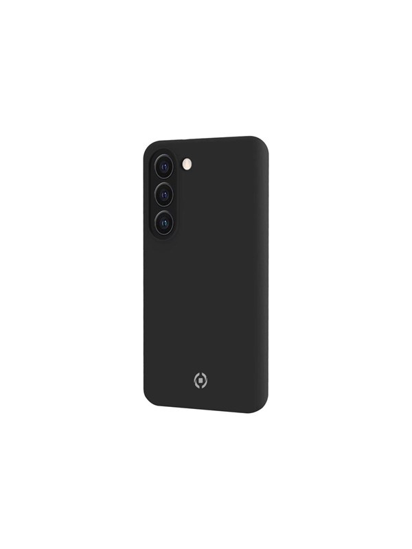 Celly Cromo Siliconen hoesje - Geschikt voor Samsung Galaxy S23 - TPU Back Cover - Microfiber - Zwart