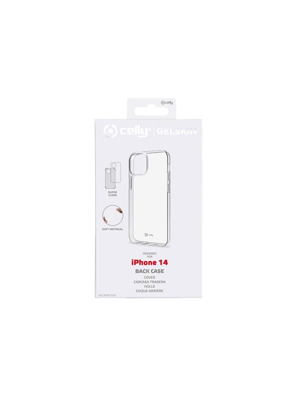 Celly Gelskin Siliconen hoesje - Geschikt voor Apple iPhone 14 - TPU Back cover - Transparant