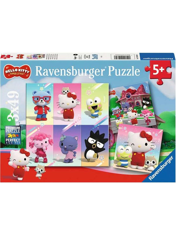 3x49 puzzelstukjes avonturen in kersenstad Ravensburger Hello Kitty