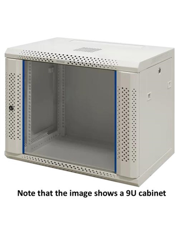 Deltaco 19? wall cabinet 6U 600 × 450 glass door white - Case - Wall mount - Wit