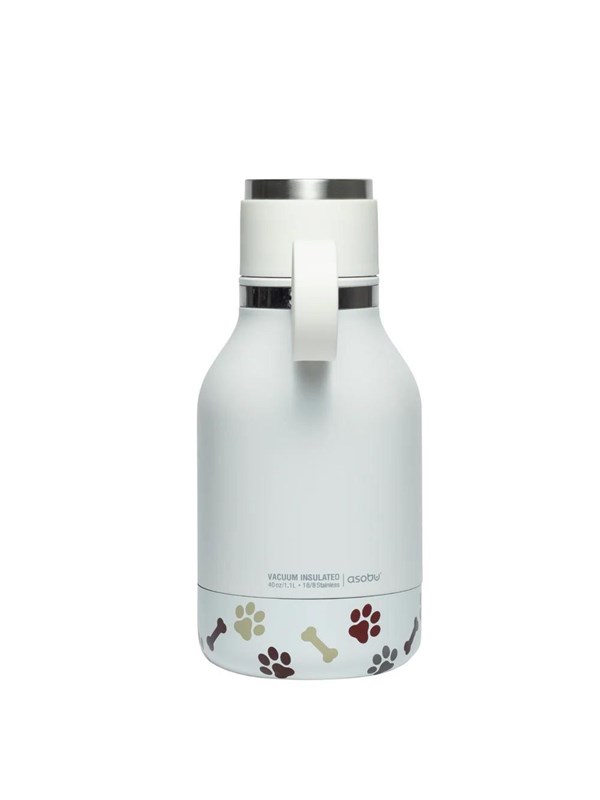 ASOBU Stainless Steel Dog Bowl Bottle White 975ml