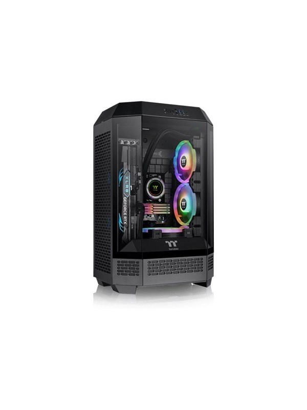 Thermaltake The Tower 300 Micro-tower Gaming-behuizing Zwart 2 voorgeïnstalleerde ventilators, Zijvenster