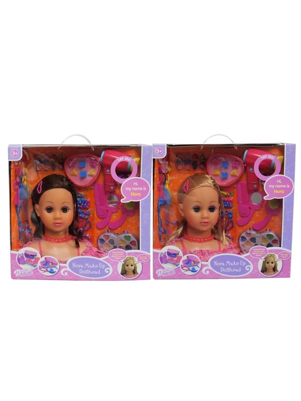 Nora Make-Up Dollhead - assorted