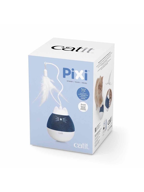 Catit - Speelgoed Voor Dieren - Kat - Ca Pixi Spinner 9x9x23cm Wit/blauw - 1st