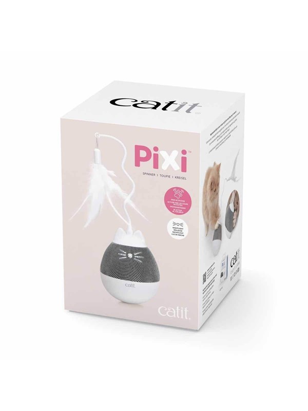Catit - Speelgoed Voor Dieren - Kat - Ca Pixi Spinner 9x9x23cm Wit/grijs - 1st