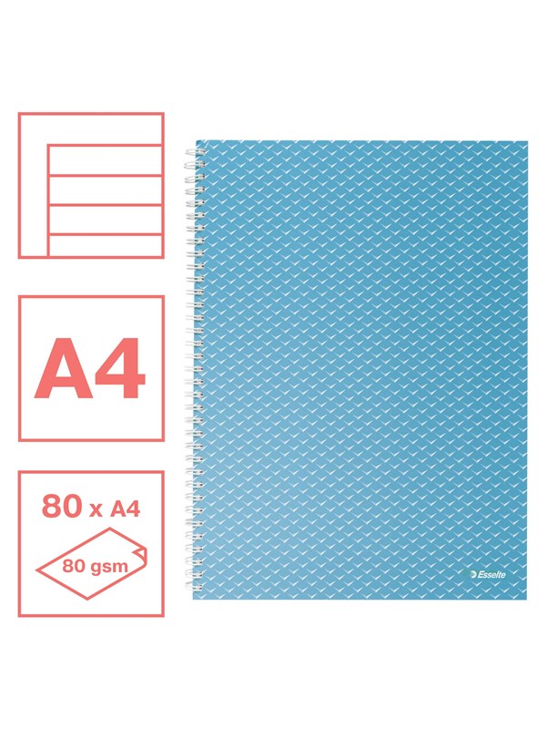 Esselte Colour'Breeze A4 Notebook lined wirebound Blue