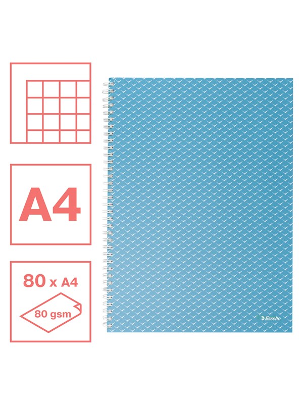 Esselte Colour'Breeze A4 Notebook squared wirebound Blue