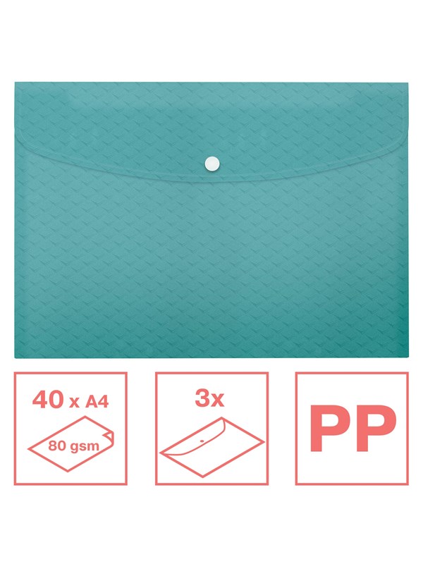 Esselte Colour'Breeze A4 Documentenvelop PP, Pak van 3 stuks Blauw