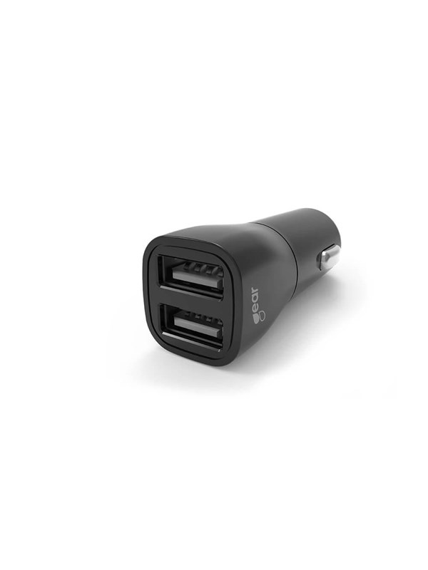 GEAR Charger 12/24V 2xUSB-A 3.4A Black